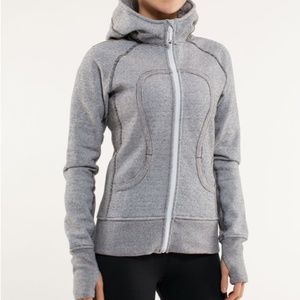Lululemon Scuba Hoodie White Black Mircostripe 6